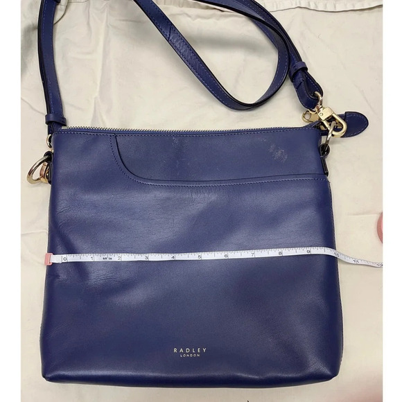 Radley London Women's Blue Pockets Zip Top Crossbody Medium Size FLAWS - Picture 14 of 16